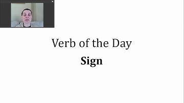 Verb of the Day - Sign