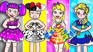 [🐾paper dolls🐾] Poor Rapunzel and Rich Bad Friend Talented Dress Contest | LOL Surprise DIYs