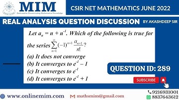 CSIR NET Mathematics June 22 Real Analysis Question Discussion by Akashdeep Sir (Question ID: 289)