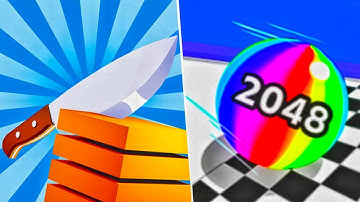 Very Satisfying and Relaxing ASMR Slicing Game | Ball Run 2048 (ASMR Gameplay)