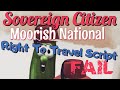 Sovereign Citizen Moorish American National tries his Right To Travel and its a FAIL, with NYPD.