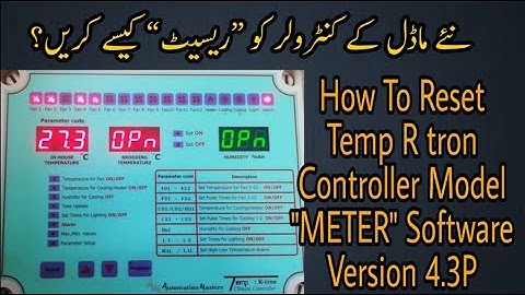 How to Reset Factory Setting Tem R Tron Controller | Software Version 4.3P | Temptron Model METER