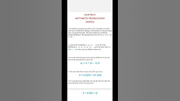 #shorts Class-10 Maths Ch-5 Arithmetic Progression Full Chapter All formulas(With notes)