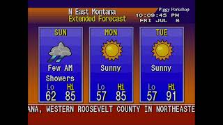 EAS PDS Severe Thunderstorm Warning Downtown Glasgow Montana NOAA Weather Radio 80 Mph Winds