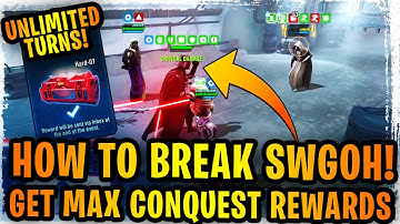 How to Break SWGoH + Get Max Rewards in Conquest Hard Mode - Best Data Disks to Get UNLIMITED TURNS!