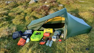 My lightweight hiking set up for 117 miles/3 days across Devon. Plus, Aurora Borealis sighting.