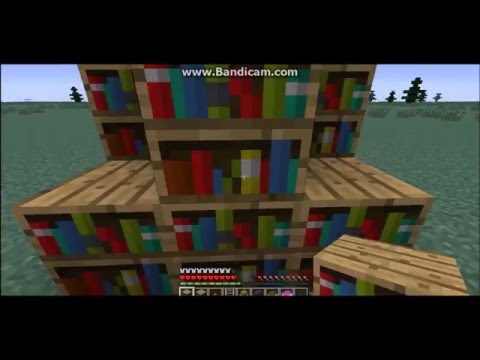 minecraft how to make bookshelf (you can get books) - YouTube