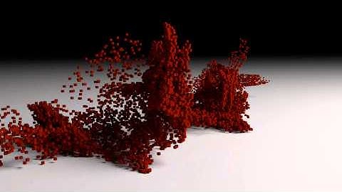 dissolved text animation made with Blender