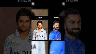 Famous cricketers Old vs New images ?viratms dhonisachin❤️shorts