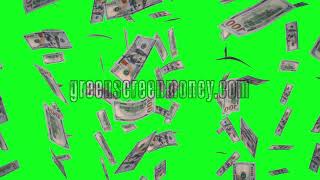 100 Dollars Green Screen Falling Money Bills Banknotes Chroma Key Background Animation HD and 4K res