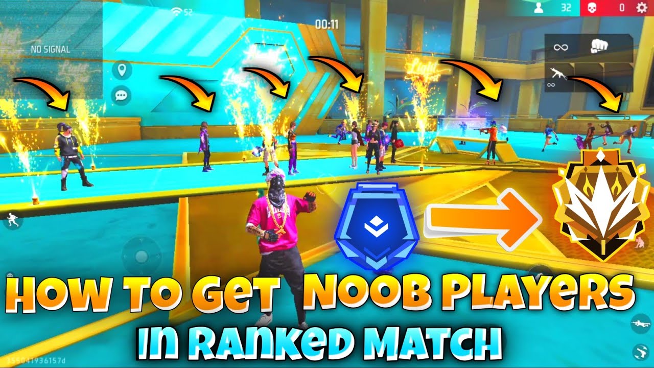 How to get noob players in ranked match in freefire || Rank match ma ...