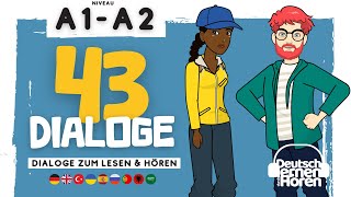 #731 43 Dialoge zum Lesen & Hören - Sprachniveau: A1-A2 @DldH