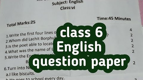 sankardev Shishu niketan/ #class 6 #English question paper/NS.Education