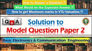VTU Model Question Paper 2 Solution | Basic Electronics and communication