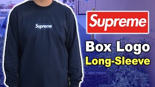 Supreme  Box Logo L/S Tee  Navy シュプリーム