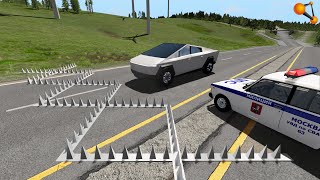 ПОЗОР ТЕСЛЫ КИБЕРТРАК! ОТОРВАЛО КОЛЕСА НА БОЛЬШОЙ СКОРОСТИ | BeamNG.drive