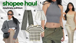 SHOPEE HAUL: NEUTRAL CLOTHES 2022 ( minimalist, high-quality & basic ) screenshot 1