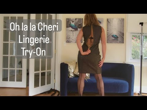 Oh la la Cheri Lace Teddy & Black Stockings Try-On | Fit Nice Over 50 | Reba Fitness