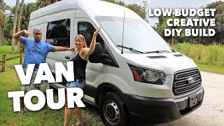 VAN TOUR: How we do vanlife in our partially converted Ford Transit camper van (Couple with cats)