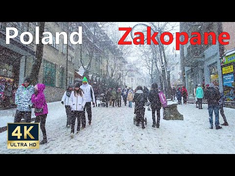 Zakopane Poland ?? 4K Winter Heavy Snowfall January 2022