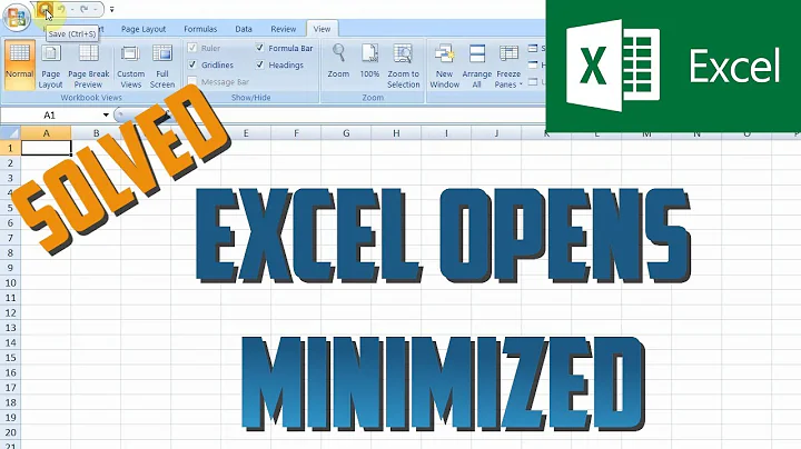 Excel opens minimized - How to solve