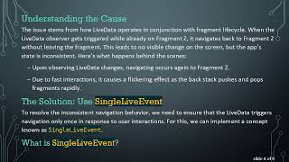 Troubleshooting Navigation Component Backstack Issues When Using LiveData Observers in Android