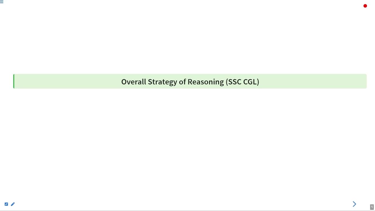 Overall Strategy of Reasoning (SSC CGL) Part 2 
