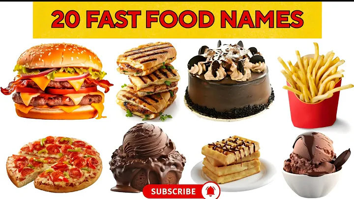 20 Fast Food Names For Kids | English Vocabulary Lerning Video For Preschoolers | Tiny Tots Academy