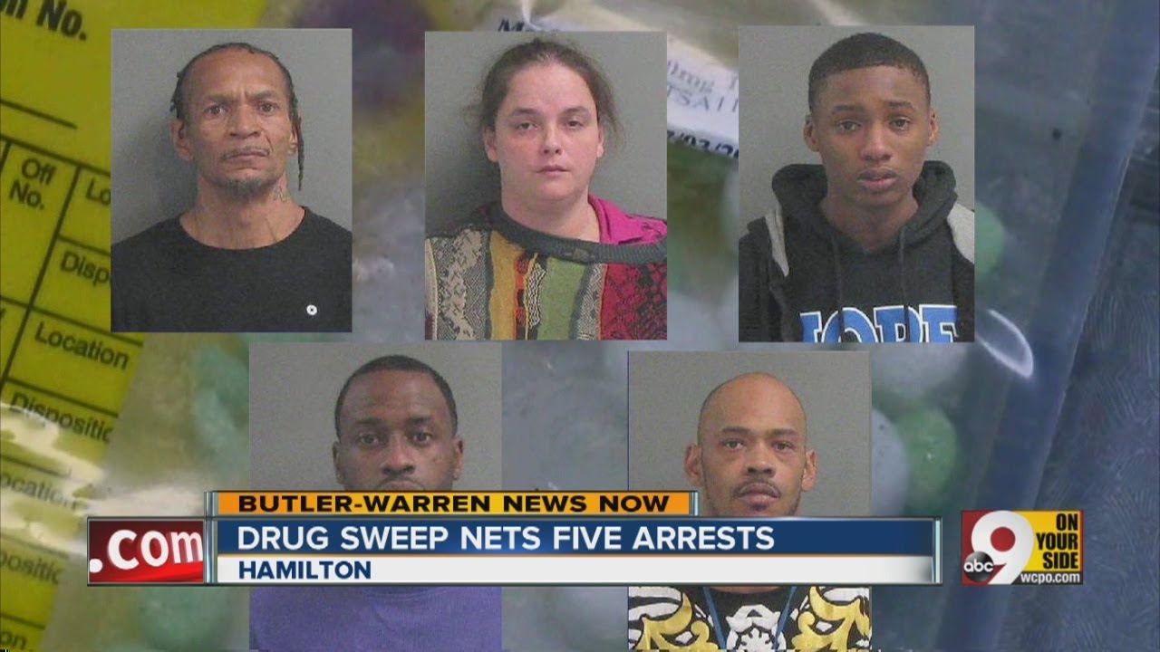 Drug sweep nets five arrests - YouTube