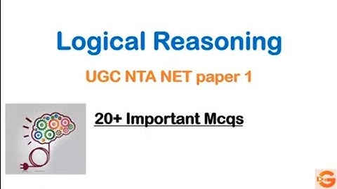Logical Reasoning Mcqs | UGC NTA NET paper 1 | June 2020
