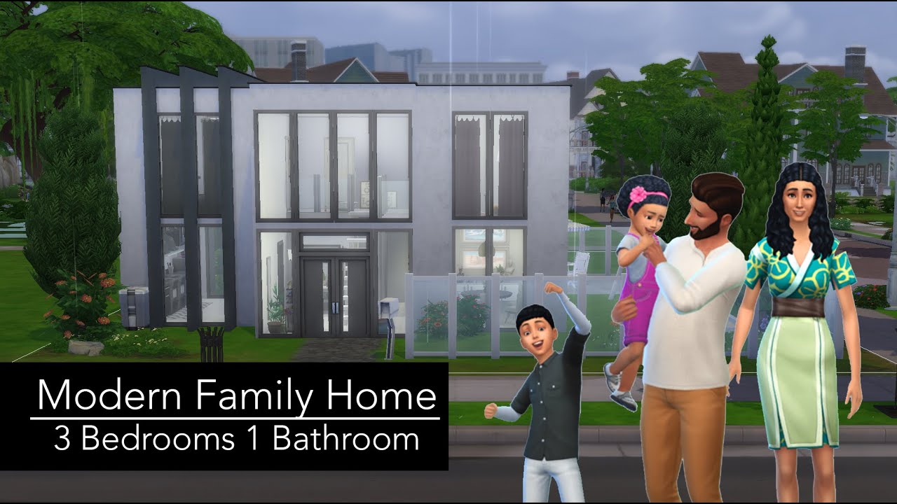 Modern Family Home | The Sims 4 | Stop Motion | Speed Build | No CC or ...