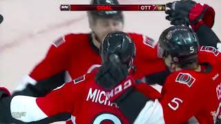 Cody Ceci fakes a shot to get the defense to commit& get free to score an OT winner from the point.
