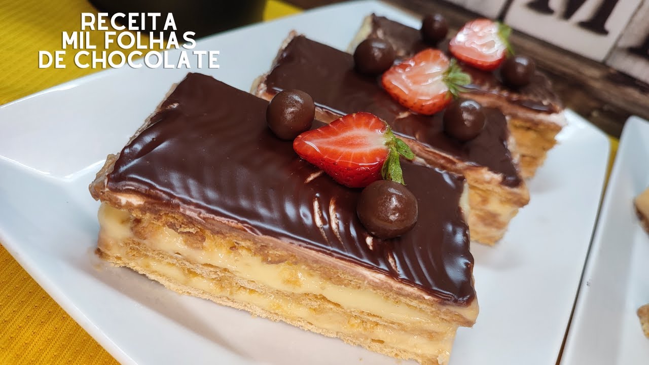Aprenda aqui a fazer Mil Folhas de Chocolate! Um pastel delicioso!
