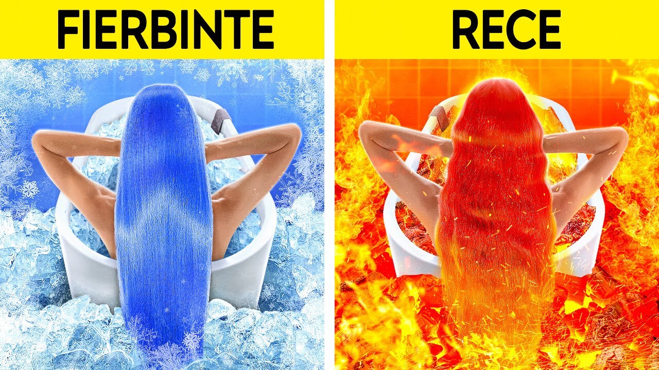 PROVOCARE EXTREMĂ: FIERBINTE VS RECE || Fata de foc vs fata de apă au fost adoptate, marca 123 GO!