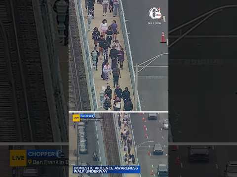 Domestic violence survivors, loved ones take on Ben Franklin Bridge for awareness walk