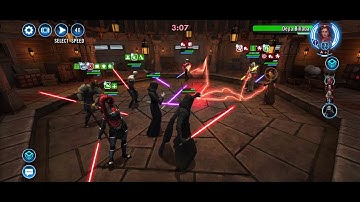 [R∆ -2] Traya/Sion/Nihilus/Talon/Savage (15% HP) vs. JMM/Jo/Depa/JTG/Aayla (L9 Jawa FDC): 63 banners