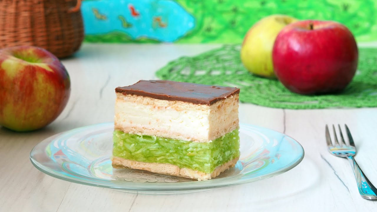 Ciasto „Zielone jabłuszko” 🍏 na zimno