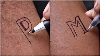 New fresh tattoo designs of M and P letter tattoo || amazing tattoo ideas