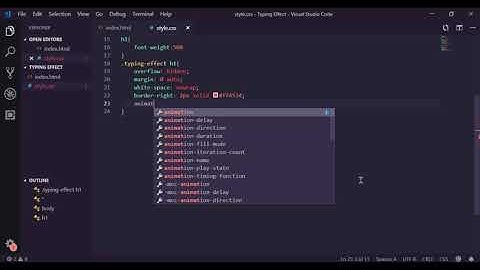 Typing Effect/Typewriter animation using HTML & CSS