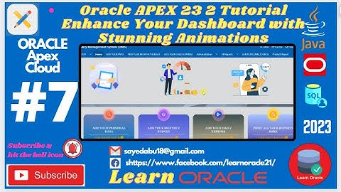 Oracle APEX 23.2 Tutorial: Enhance Your Dashboard with Stunning Animations | Learn Oracle in Bangla