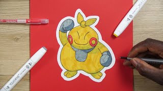 How To Draw MAKUHITA | Pokémon | Step By Step Tutorial | DeMoose Art