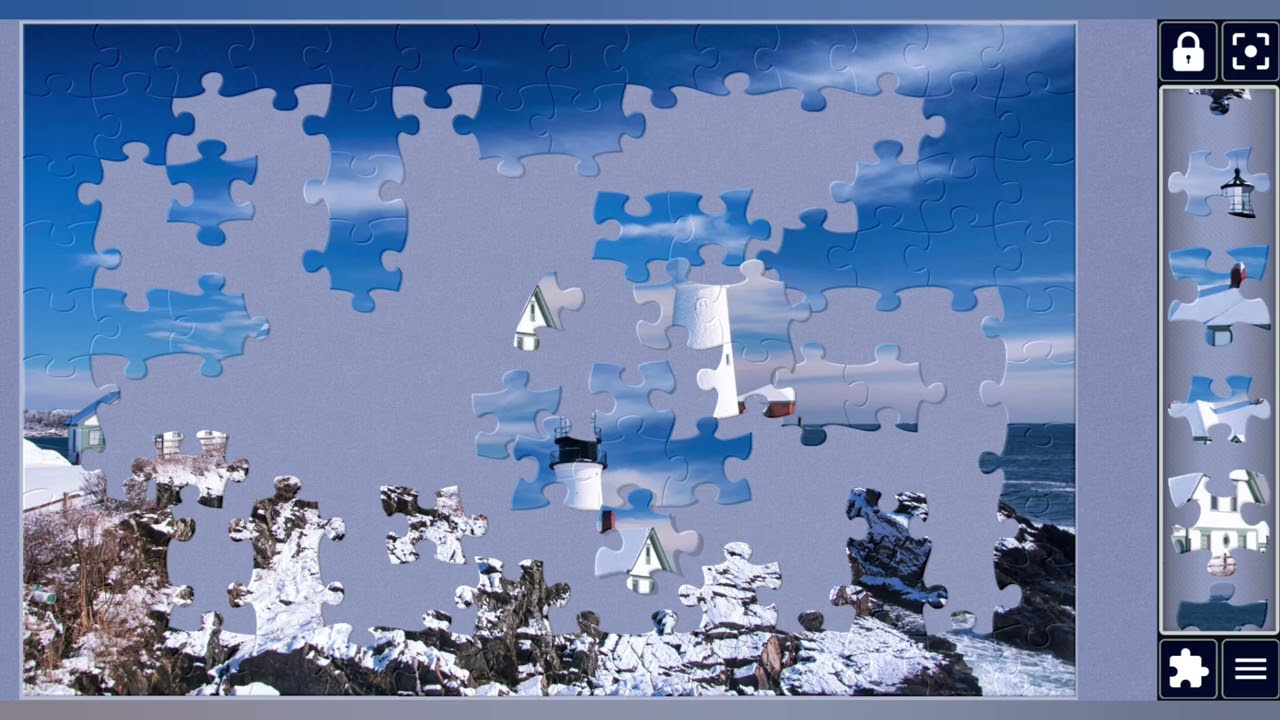 Portland Headlight blue sky winter day//jigsaw puzzles craft🧩//Amazing puzzles Art🧩//puzzlesArt🧩//