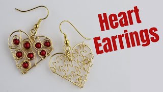 DIY Heart Earrings Tutorial //  Day 1 of the 10-Day Wire Earring Making Challenge screenshot 1