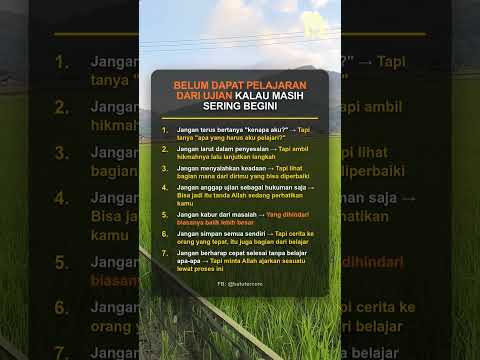 BELUM DAPAT PELAJARAN DARI UJIAN KALAU MASIH SERING BEGINI
