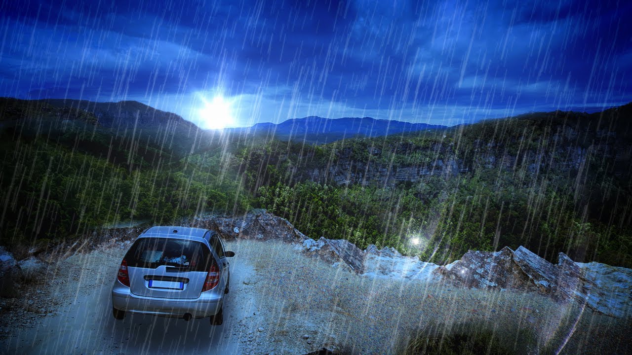 Heavy Rainfall on Car Sleep Sounds | Rain White Noise 10 Hours | Use for Sleeping, Studying