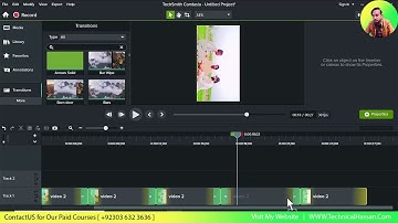 Camtasia 9 How To Use Transitions - Step by Step Tutorial I Part 5 I Technical Hassan