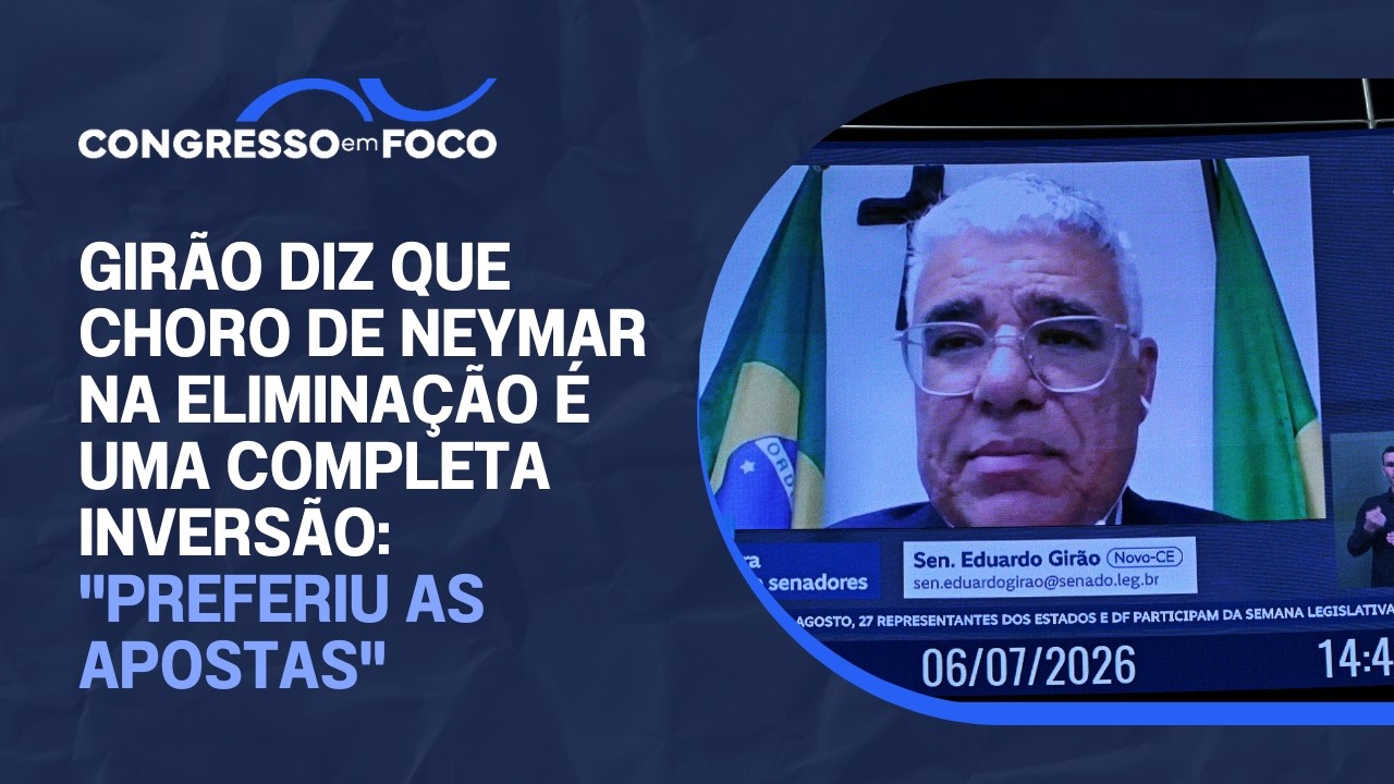 Girão diz que choro de Neymar na eliminação é uma completa inversão: "preferiu as apostas" Girão diz que choro de Neymar na eliminação é uma completa inversão: "preferiu as apostas"