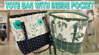 Tote Bag with Inside Divider Pocket | The Sewing Room Channel