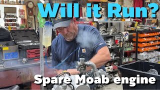 Packing the Moab emergency tote and first fire of new engine.