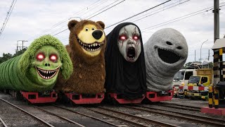 Funny Train, kereta krl siluman alpha muncul, kereta moon wakes up, kereta hantu, kereta beruang exe